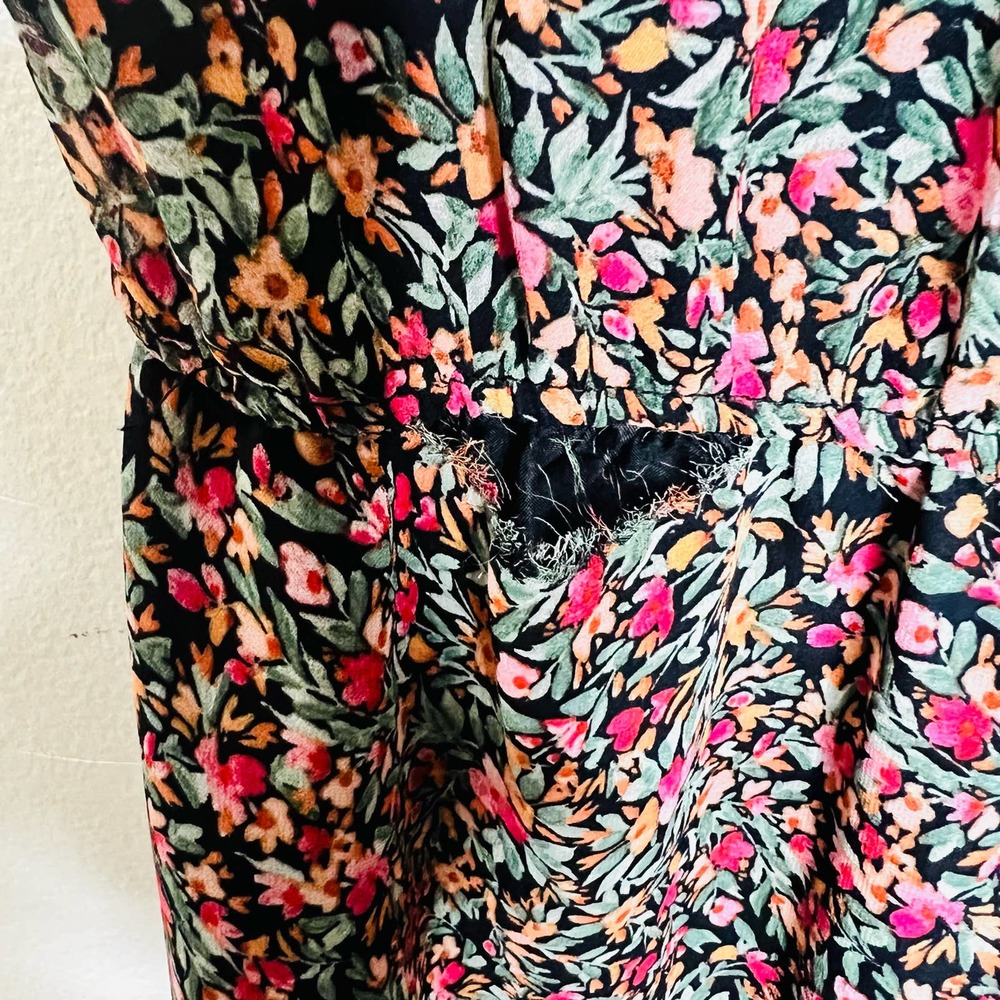 BB Dakota Steve Madden Darcy Midi Dress XS Floral Tiered Peasant Flutter Sleeve - Picture 8 of 9